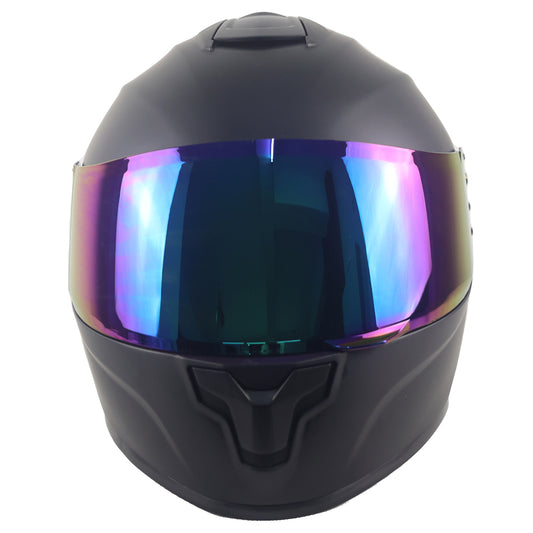 Color coated lenses Adjustable Full Face Motorcycle Helmet with Ventilation and Chin Strap