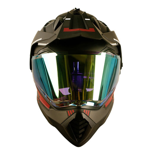 Cross ABS Motorcycle Helmet with Dual Visor Quick Release Closure for Use New Condition