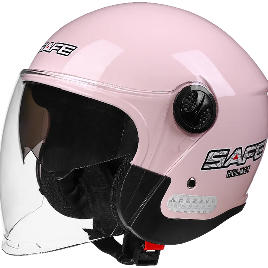 Dual Visors Sporty Half Face Helmet with Electronic Motor Open Face Design for Motorcycles and Sports
