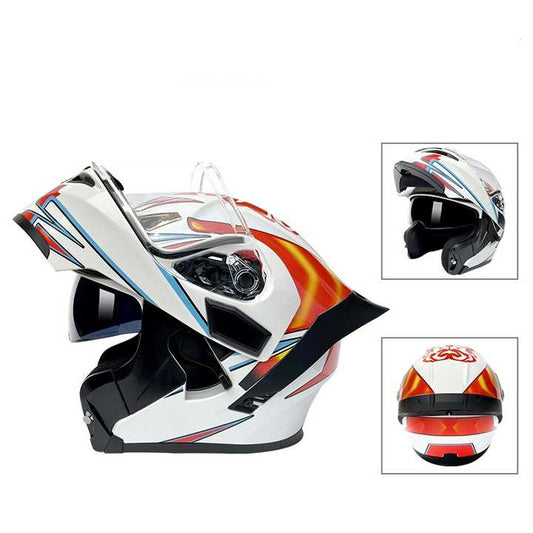 Double Lens Goggles Motorcycle Motorbike Full Face Helmet With Dual Visor