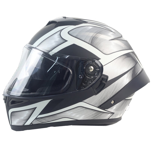 New Full Face Racing Motorcycle Helmet UV Protected Dual Visor Quick Release Closure ABS Material