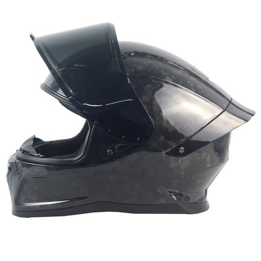 Carbon Fiber Motorcycle Helmet, Full-Face Design, Customizable Lenses, Lightweight, Protective, Helmet Supplier
