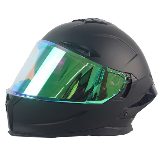 Motorcycle Riding Half Vintage Helmet with Full-Face Mask Black Foam Clear ABS Customizable Make Sample