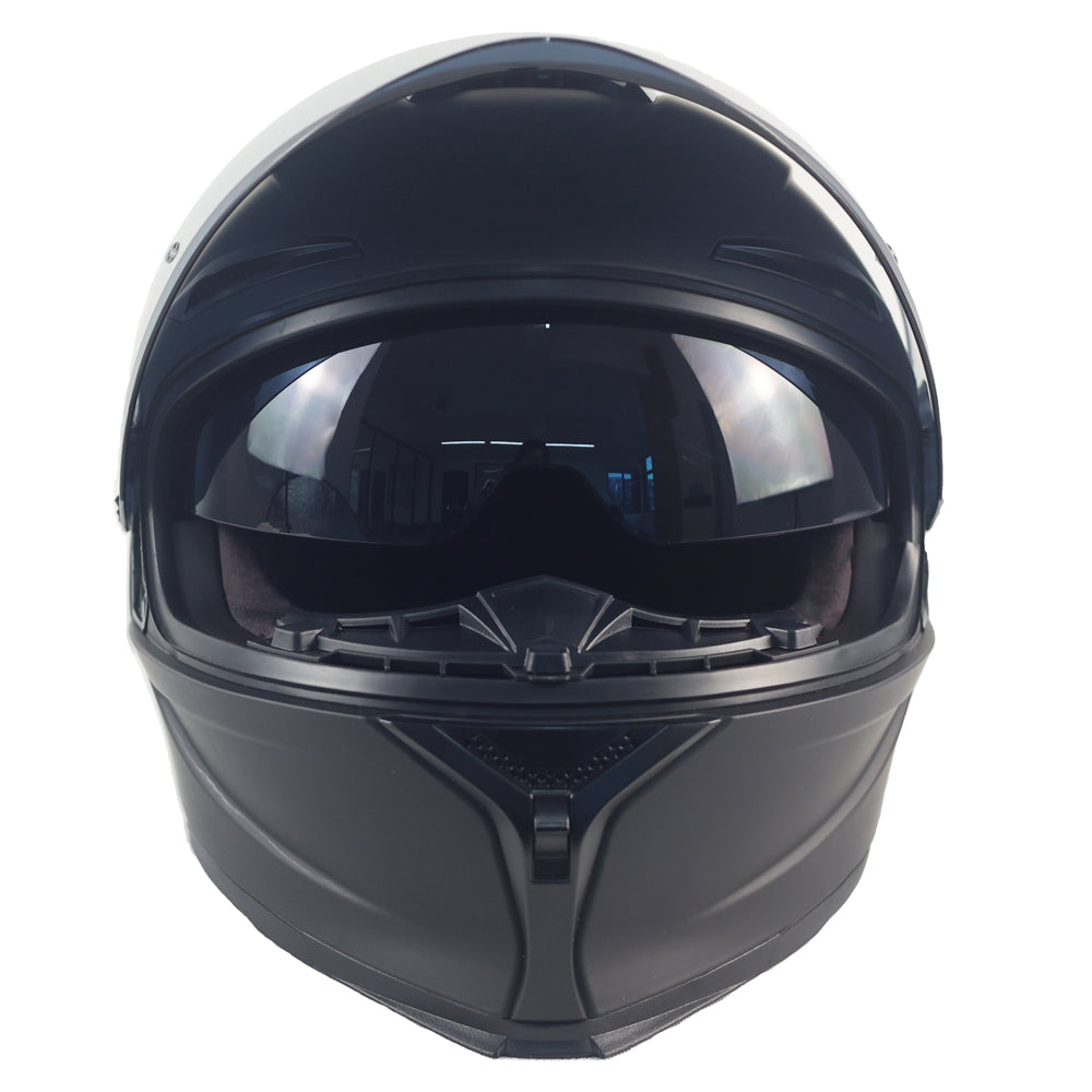 Black Full-Face Motorcycle Helmet, Street Bike Helmet with 2 Visors DOT