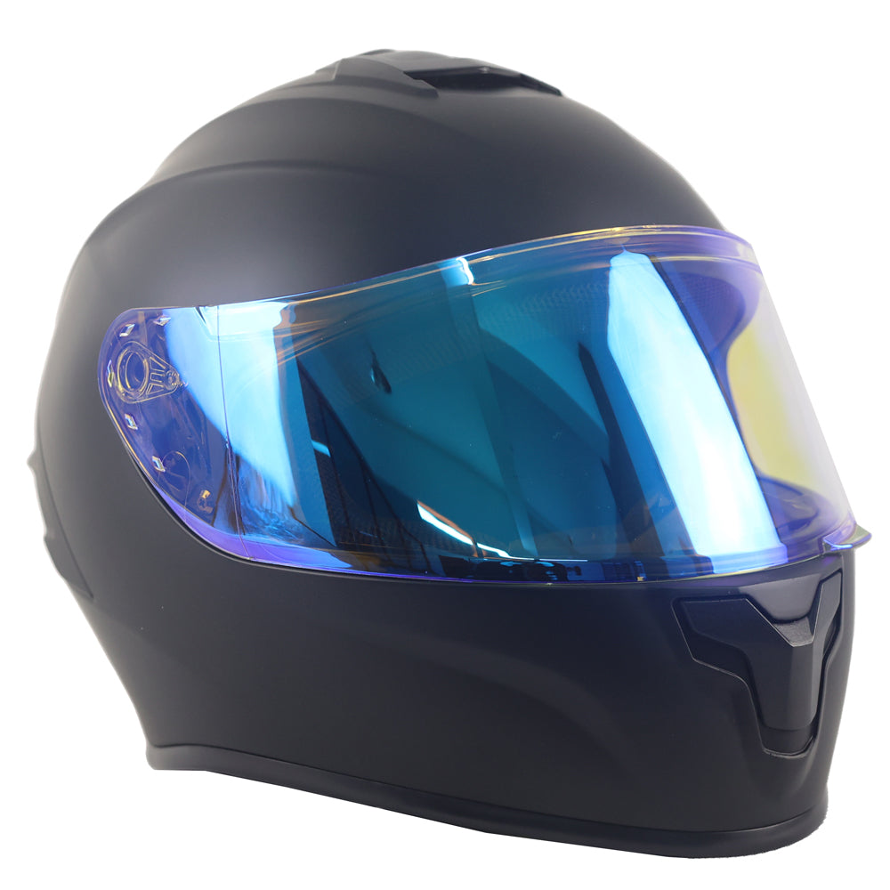 Aurora Blue & Matte Black Full-Face Motorcycle Helmet with Sleek Modern Design PC Shell Motorbike Helmet Manufacturing Purpose