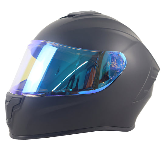 Aurora Blue & Matte Black Full-Face Motorcycle Helmet with Sleek Modern Design PC Shell Motorbike Helmet Manufacturing Purpose