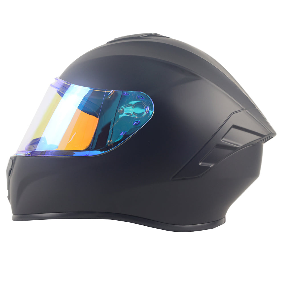 Aurora Blue & Matte Black Full-Face Motorcycle Helmet with Sleek Modern Design PC Shell Motorbike Helmet Manufacturing Purpose