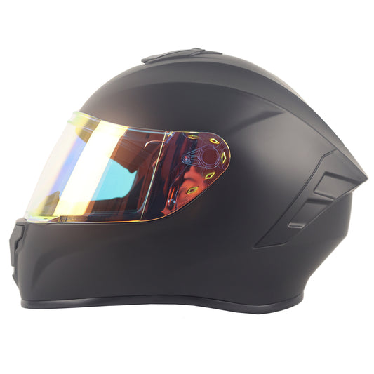 Bright Custom Aurora Red Full-Face Motorcycle Helmet, Anti-Fog, High DOT Certification, OEM Warranty