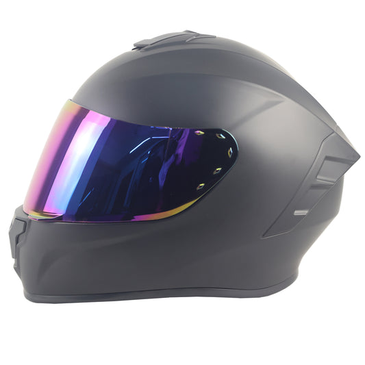 Color coated lenses Adjustable Full Face Motorcycle Helmet with Ventilation and Chin Strap