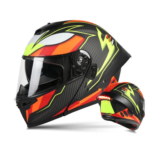 Flip-Up Racing Motorcycle Helmet Dual Visor Quick Release Safety Features ABS PP Material OEM Warranty Comfortable Foam