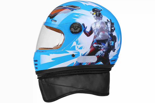 Popular Safety Blue Ultraman Full Face Motorcycle Helmet for Kids