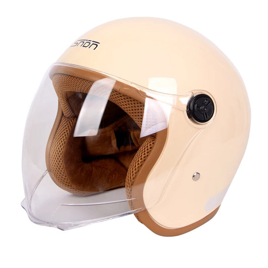 ABS Half Face Helmet Three-Quarter Safety Motorcycle Riding Helmet L Size New Condition