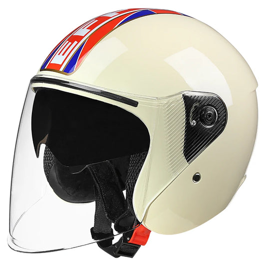 Dual PC Visor Motorcycle Helmet ABS Material Classic Style Fashionable Dual Sport Riding Helmet