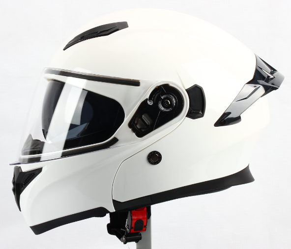 Motorcycle Helmets with Release Closure Increased Visibility Safety Low-Light Conditions