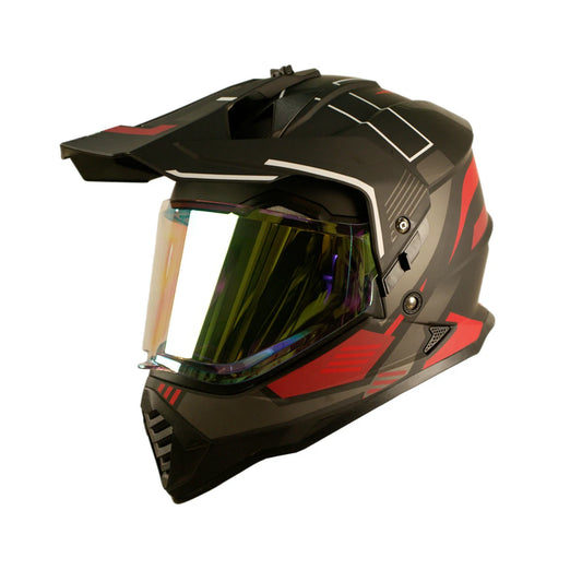 Cross ABS Motorcycle Helmet with Dual Visor Quick Release Closure for Use New Condition