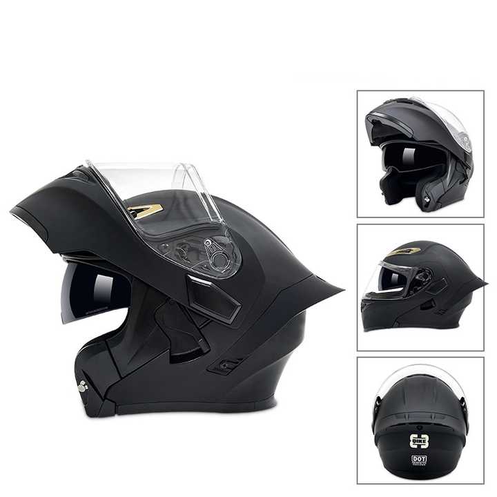 Double Lens Goggles Motorcycle Motorbike Full Face Helmet With Dual Visor